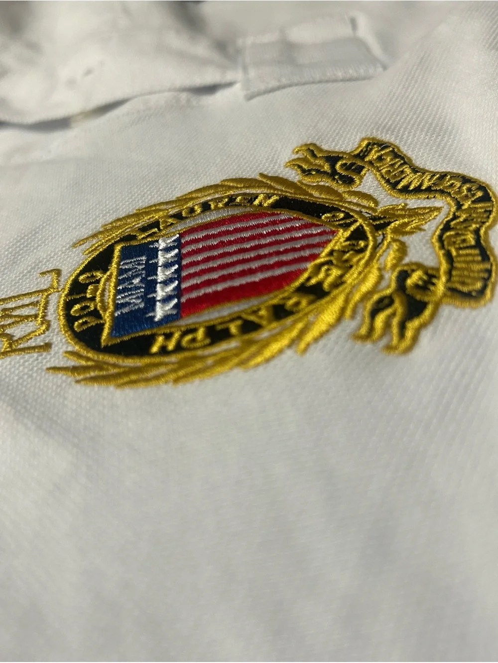 Ralph Lauren White Polo Shirt with Navy Trim - Miami Crest